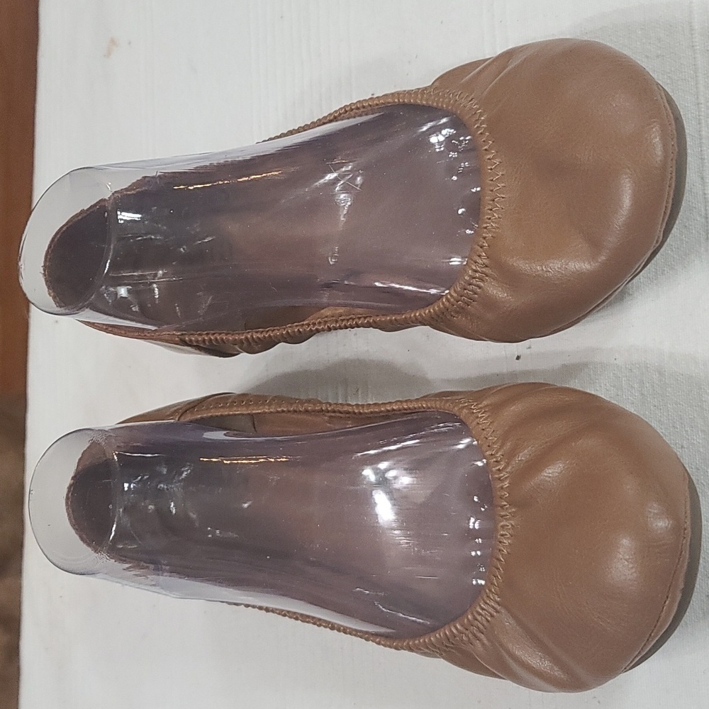 A.N.A A New Approach Womens Ballet Flats Shoes Caramel Brown Sz 10W GUC READ‎